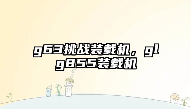 g63挑戰(zhàn)裝載機，glg855裝載機