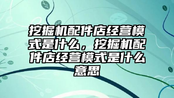 挖掘機配件店經(jīng)營模式是什么，挖掘機配件店經(jīng)營模式是什么意思