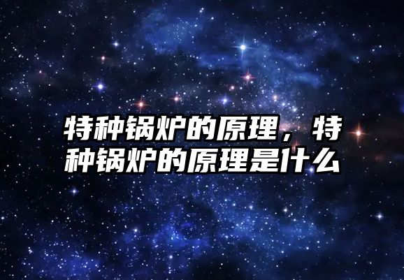 特種鍋爐的原理，特種鍋爐的原理是什么