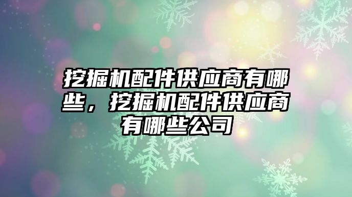 挖掘機配件供應(yīng)商有哪些，挖掘機配件供應(yīng)商有哪些公司