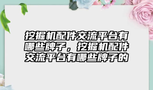 挖掘機(jī)配件交流平臺(tái)有哪些牌子，挖掘機(jī)配件交流平臺(tái)有哪些牌子的