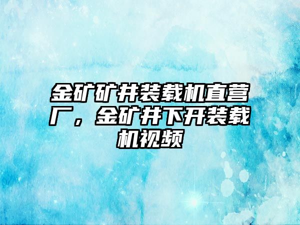 金礦礦井裝載機(jī)直營廠，金礦井下開裝載機(jī)視頻