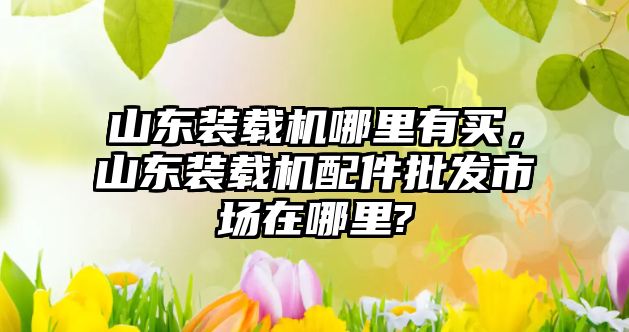 山東裝載機(jī)哪里有買，山東裝載機(jī)配件批發(fā)市場(chǎng)在哪里?