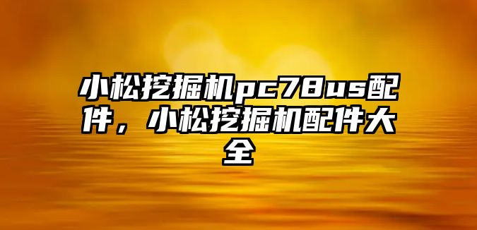 小松挖掘機pc78us配件，小松挖掘機配件大全