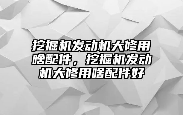 挖掘機發(fā)動機大修用啥配件，挖掘機發(fā)動機大修用啥配件好