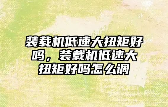 裝載機(jī)低速大扭矩好嗎，裝載機(jī)低速大扭矩好嗎怎么調(diào)