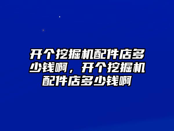 開個挖掘機配件店多少錢啊，開個挖掘機配件店多少錢啊