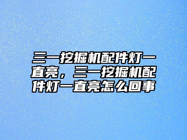 三一挖掘機配件燈一直亮，三一挖掘機配件燈一直亮怎么回事