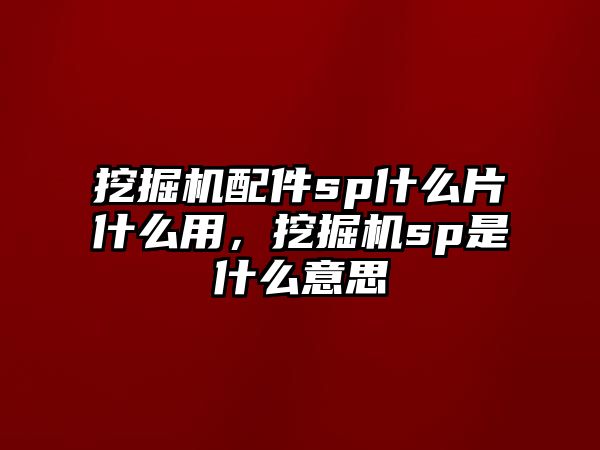 挖掘機(jī)配件sp什么片什么用，挖掘機(jī)sp是什么意思