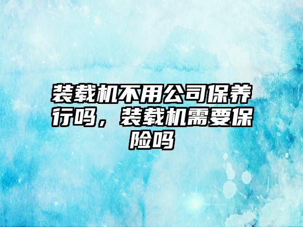 裝載機(jī)不用公司保養(yǎng)行嗎，裝載機(jī)需要保險嗎