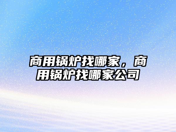 商用鍋爐找哪家，商用鍋爐找哪家公司