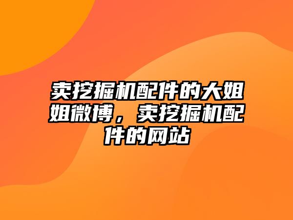 賣挖掘機配件的大姐姐微博，賣挖掘機配件的網(wǎng)站