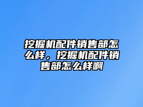 挖掘機配件銷售部怎么樣，挖掘機配件銷售部怎么樣啊