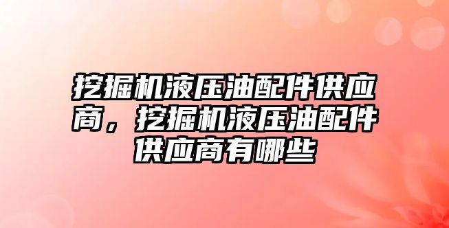 挖掘機液壓油配件供應(yīng)商，挖掘機液壓油配件供應(yīng)商有哪些