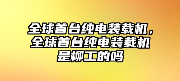 全球首臺(tái)純電裝載機(jī)，全球首臺(tái)純電裝載機(jī)是柳工的嗎