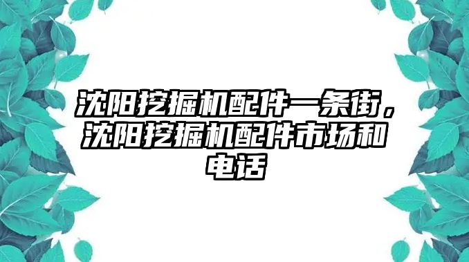 沈陽挖掘機配件一條街，沈陽挖掘機配件市場和電話