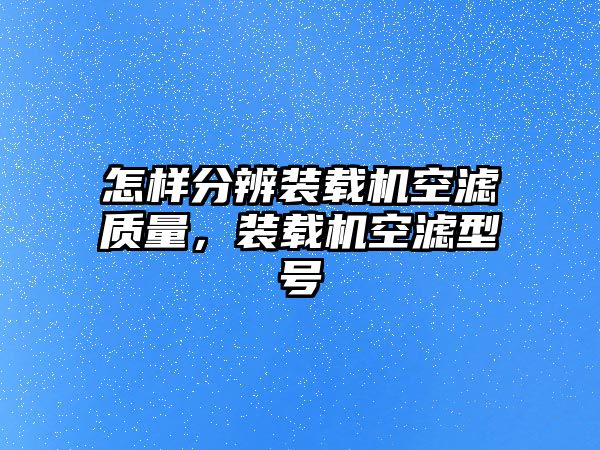 怎樣分辨裝載機空濾質(zhì)量，裝載機空濾型號