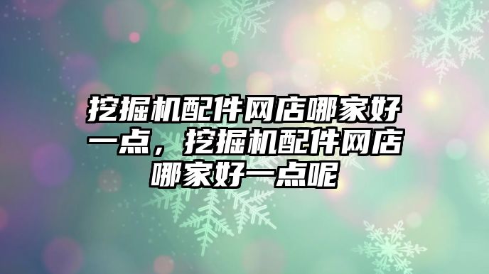 挖掘機配件網(wǎng)店哪家好一點，挖掘機配件網(wǎng)店哪家好一點呢