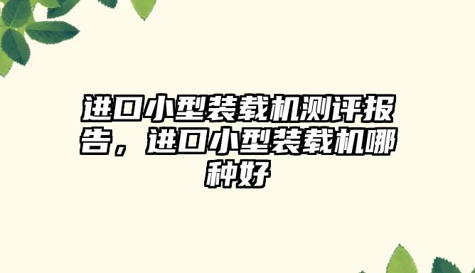 進口小型裝載機測評報告，進口小型裝載機哪種好