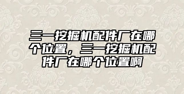 三一挖掘機(jī)配件廠在哪個位置，三一挖掘機(jī)配件廠在哪個位置啊