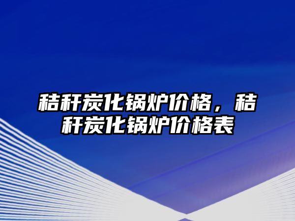 秸稈炭化鍋爐價格，秸稈炭化鍋爐價格表