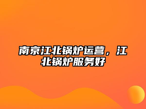 南京江北鍋爐運營，江北鍋爐服務好