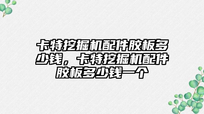 卡特挖掘機配件膠板多少錢，卡特挖掘機配件膠板多少錢一個