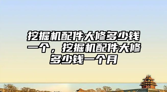 挖掘機配件大修多少錢一個，挖掘機配件大修多少錢一個月