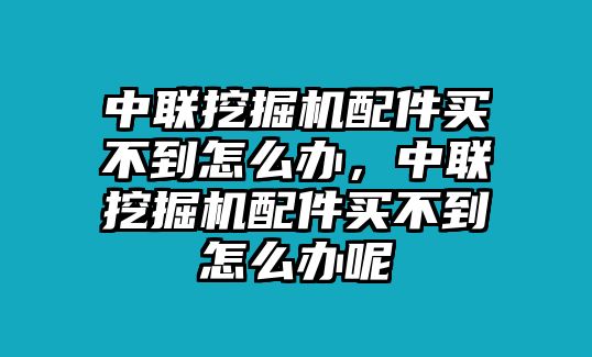 中聯(lián)挖掘機(jī)配件買(mǎi)不到怎么辦，中聯(lián)挖掘機(jī)配件買(mǎi)不到怎么辦呢