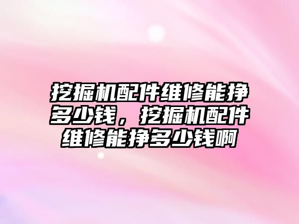 挖掘機配件維修能掙多少錢，挖掘機配件維修能掙多少錢啊