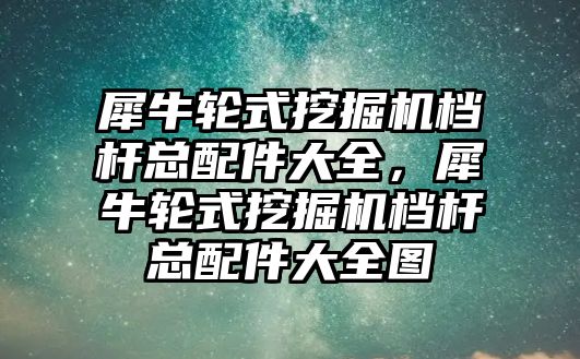 犀牛輪式挖掘機(jī)檔桿總配件大全，犀牛輪式挖掘機(jī)檔桿總配件大全圖