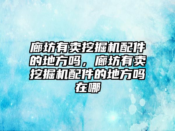 廊坊有賣挖掘機配件的地方嗎，廊坊有賣挖掘機配件的地方嗎在哪