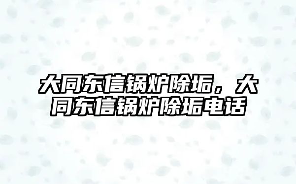 大同東信鍋爐除垢，大同東信鍋爐除垢電話