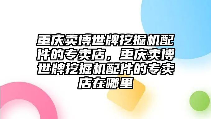 重慶賣博世牌挖掘機配件的專賣店，重慶賣博世牌挖掘機配件的專賣店在哪里