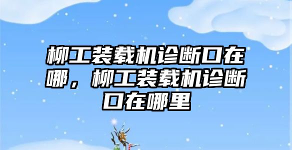 柳工裝載機診斷口在哪，柳工裝載機診斷口在哪里