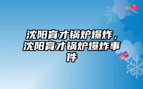 沈陽育才鍋爐爆炸，沈陽育才鍋爐爆炸事件