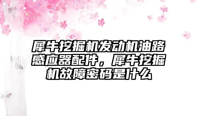 犀牛挖掘機發(fā)動機油路感應(yīng)器配件，犀牛挖掘機故障密碼是什么