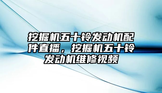 挖掘機五十鈴發(fā)動機配件直播，挖掘機五十鈴發(fā)動機維修視頻