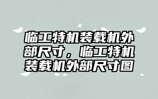 臨工特機裝載機外部尺寸，臨工特機裝載機外部尺寸圖