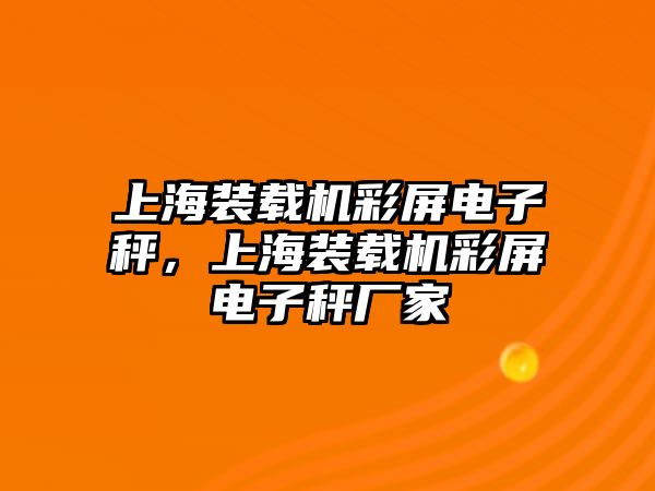 上海裝載機(jī)彩屏電子秤，上海裝載機(jī)彩屏電子秤廠家