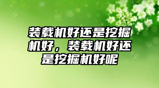 裝載機好還是挖掘機好，裝載機好還是挖掘機好呢