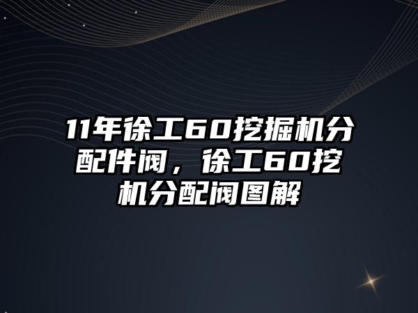 11年徐工60挖掘機分配件閥，徐工60挖機分配閥圖解