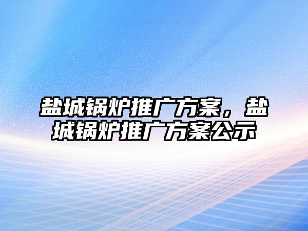 鹽城鍋爐推廣方案，鹽城鍋爐推廣方案公示