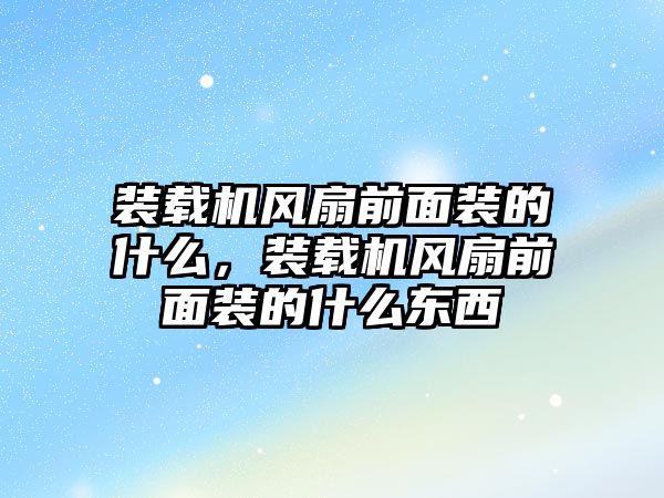 裝載機風扇前面裝的什么，裝載機風扇前面裝的什么東西