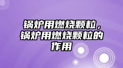 鍋爐用燃燒顆粒，鍋爐用燃燒顆粒的作用