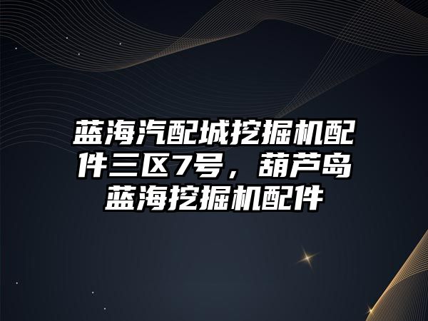 藍海汽配城挖掘機配件三區(qū)7號，葫蘆島藍海挖掘機配件