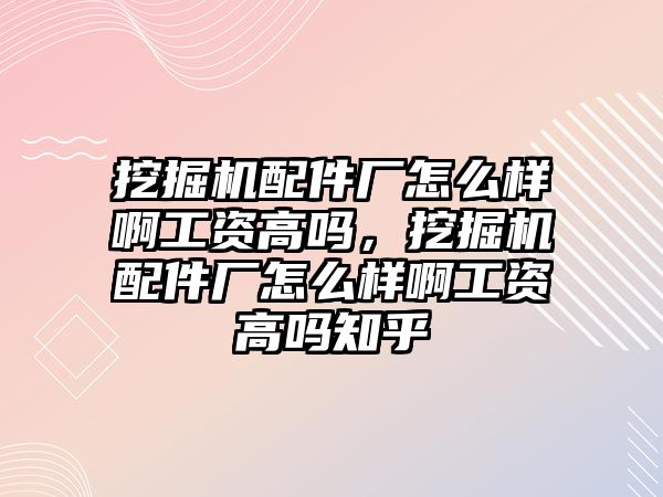 挖掘機配件廠怎么樣啊工資高嗎，挖掘機配件廠怎么樣啊工資高嗎知乎