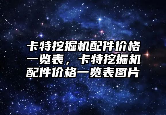 卡特挖掘機配件價格一覽表，卡特挖掘機配件價格一覽表圖片