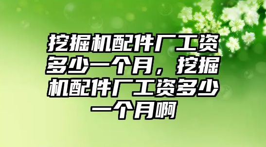 挖掘機配件廠工資多少一個月，挖掘機配件廠工資多少一個月啊