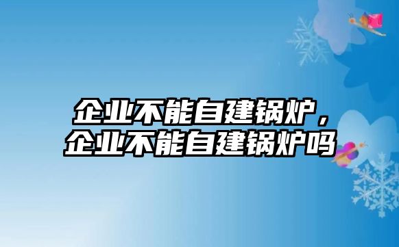 企業(yè)不能自建鍋爐，企業(yè)不能自建鍋爐嗎